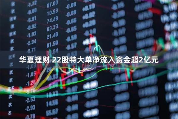 华夏理财 22股特大单净流入资金超2亿元