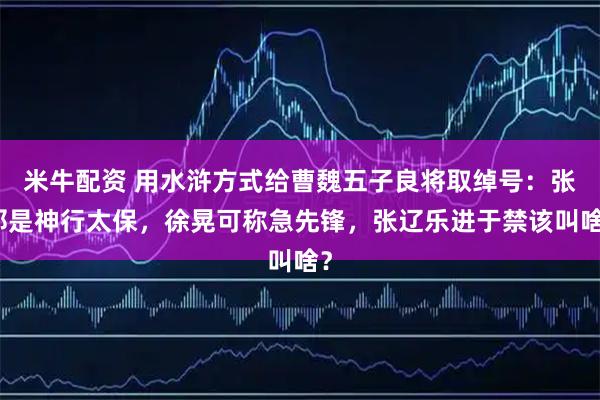 米牛配资 用水浒方式给曹魏五子良将取绰号：张郃是神行太保，徐晃可称急先锋，张辽乐进于禁该叫啥？
